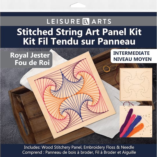 Leisure Arts&#xAE; Intermediate Royal Jester Wood Stitched String Art Panel Kit